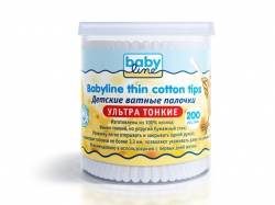 Бебилайн ватные палочки ультратонкие 200шт