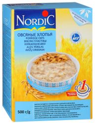 Нордик каша овсяные хлопья 500г