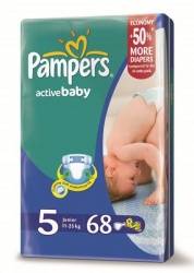 Памперс подгузники Active Baby (5) 11-18кг junior 68шт