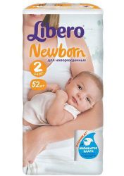 Либеро подгузники Newborn  эконом мини 3-6кг 52шт