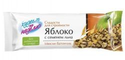 Леовит Биослимика батончик-мюсли яблоко с семенами льна 30г