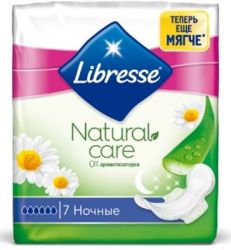 Либресс Нейчерал Кеар прокладки  ночные 7 штук (Libresse Natural Care Goodnight)