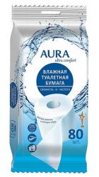 Аура туалетная бумага влажная Ultra Comfort №80 с крышкой