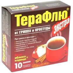ТераФлю от гриппа и простуды Экстра корица-яблоко №10 пакетики