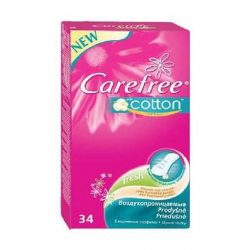 Прокладки гигиенические ежедневные Carefree with cotton extract fresh 34шт