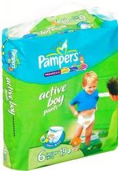 Памперс трусики Active Boy (6) 16+кг extra large 19шт