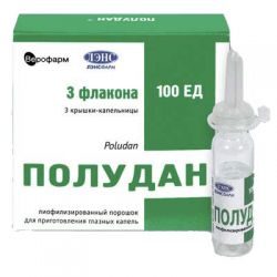 Полудан 100ЕД лиофилизат для приг. глазных капель №3 флаконы