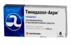 Тинидазол-акри 500мг №4 таблетки