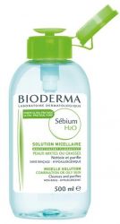 Биодерма Себиум H2O раствор мицелловый для очищения жирной и проблемной кожи 500мл флакон-помпа