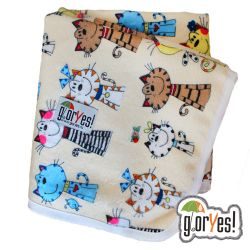 Глориес непромокаемая пеленка Коты на бежевом 80х68см