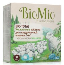БИО МИО экологичные таблетки для посудомоечной машины 7-в-1 с эфирным маслом эвкалипта 30шт