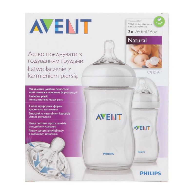 Бутылочка пластиковая SCF693/27 Avent Natural 260мл 2шт