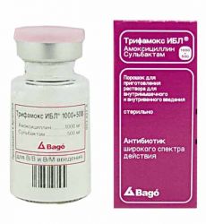 Трифамокс ИБЛ порошок для раствора 1000мг+500мг №1 флакон