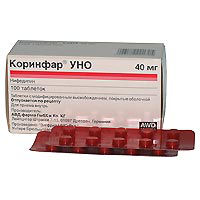 Коринфар УНО 40мг №100 таблетки
