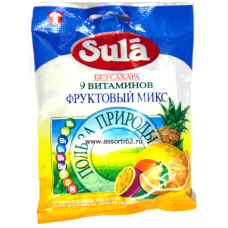 Зула леденцы фруктовый микс 60г