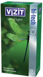 Визит презервативы hi-tech Ultra Light ультратонкие 12шт