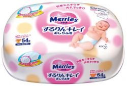 Мерриес салфетки влажные 0+ 54шт футляр