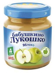 БАБУШКИНО ЛУКОШКО пюре яблоко без сахара с 4 мес 100г