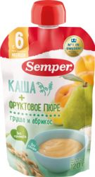 Сэмпер пюре грушево-абрикосовое с кашей с 6 мес 120г