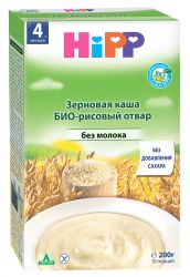 Хипп каша Рисовая органическая зерновая/Био-Рисовый отвар с 4 мес 200г