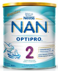 Нан 2 Optipro молочная смесь с пробиотиками с 6 месяцев 800г
