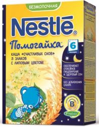 Нестле каша безмолочная пять злаков с липовым цветом Счастливых снов с 6 мес 200г
