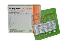 Конвулекс 100мг/мл раствор для инъекций 5мл №5 ампулы