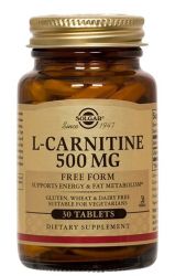 Солгар L-карнитин 500мг №30 таблетки