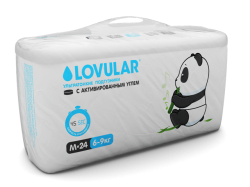 Ловулар подгузники с активированным углем M 6-9кг 24шт