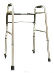 Ходунки прогулочная опора подвижные с двумя замками на 4-х опорах на колесах AMW2B75