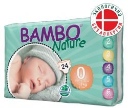 Бамбу/Bambo подгузники детский Nature Premature 1-3кг 24шт