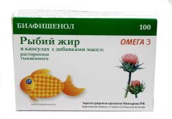 Биафишенол рыбий жир с маслом расторопши и тыквы №100 капсулы