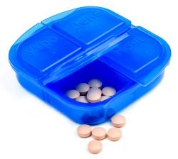 Таблетница контейнер полимерный утро-вечер-день-ночь квадратная