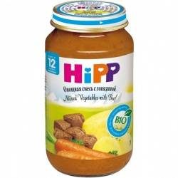Хипп пюре овощная смесь с говядиной с 12 мес 220г