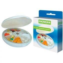 Пилюля таблетница на 7 дней с вращающейся крышкой арт.2198