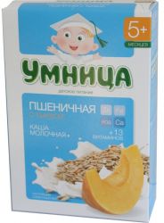 Умница каша молочная пшеничная с тыквой с 5 мес 200г