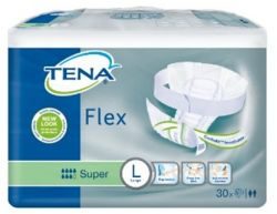ТЕНА Флекс Супер L дышащие поясные подгузники для взрослых 30 штук (TENA Flex Super L)
