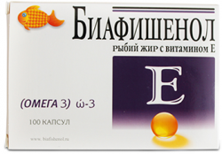 Биафишенол рыбий жир для детей с витамином Е №100 капсулы