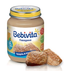 Бебивита пюре говядина с 6 мес 100г
