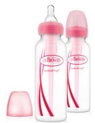 Доктор браун набор стандартных бутылочек розовые 250мл 2шт полипропилен