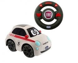 Чикко машинка радиоуправляемая Fiat 500 (с рулем)