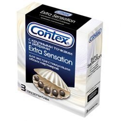 Контекс презервативы Extra Sensation с крупными точками и ребрами 3шт