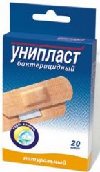 Пластырь унипласт бактерицидный №20 натуральный