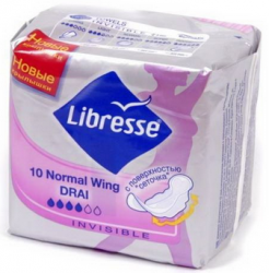 Либресс прокладки инвизибл нормал винг драй 10шт