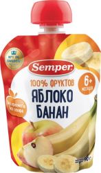 Сэмпер пюре яблоко и банан с 6 мес 90г