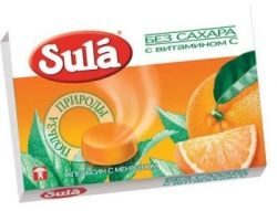 Зула леденцы апельсин-ментол 18г