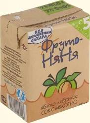 ФрутоНяня сок яблочно-абрикосовый с мякотью с 5 мес 200мл