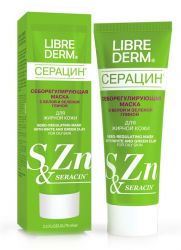 Либридерм Серацин маска себорегулирующая с белой и зеленой глиной 75мл