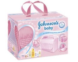 Джонсонс беби мамина сумка подарочный набор косметики розовая