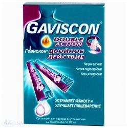 Гевискон Двойное действие суспензия мятная 10мл №12 пакетики